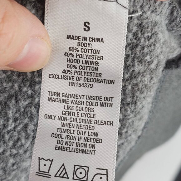 Y2K Style Hipster Aeropostale 1987 Floral Embroider Gray Hoodie Sweater Womens S - Picture 8 of 10